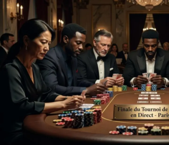 Action intense autour d'une table finale de tournoi de poker