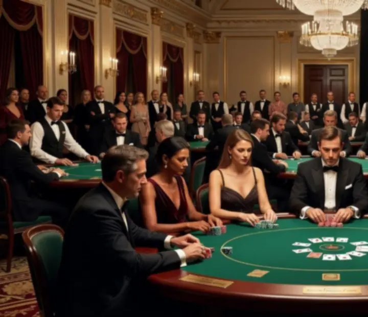 Atmosphère d'une grande salle de tournoi de poker live en France
