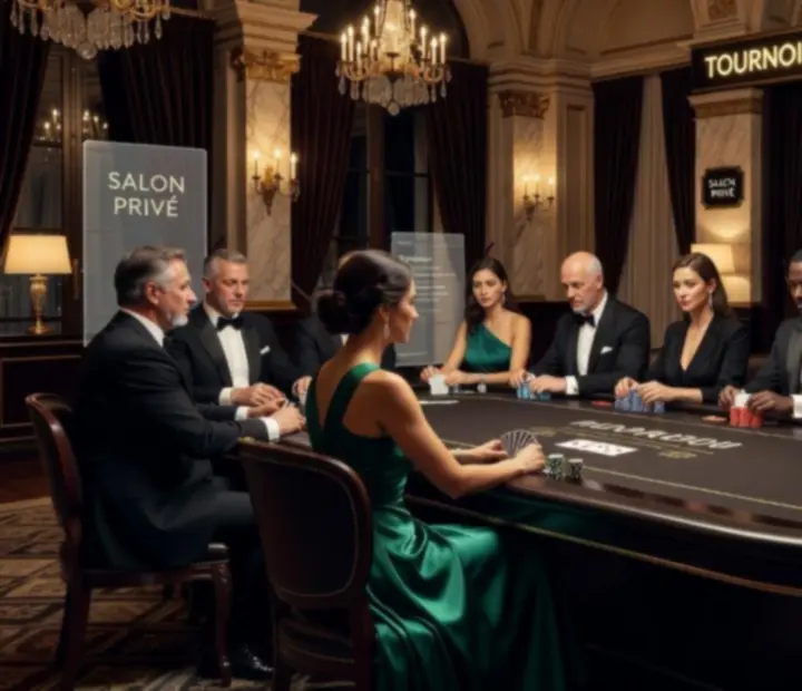Vue cinématographique d’une salle de tournoi de poker en France